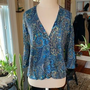 Jones New York unique pattern top cardigan 🦋